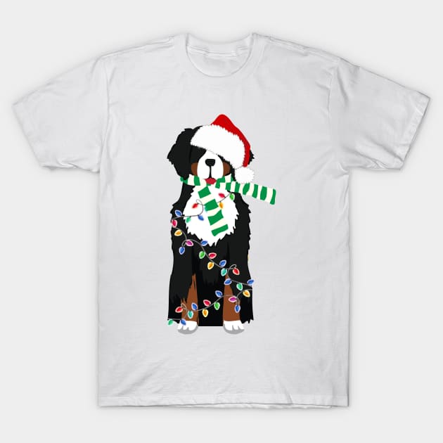 Christmas Bernese Mountain Holiday Dog T-Shirt by emrdesigns